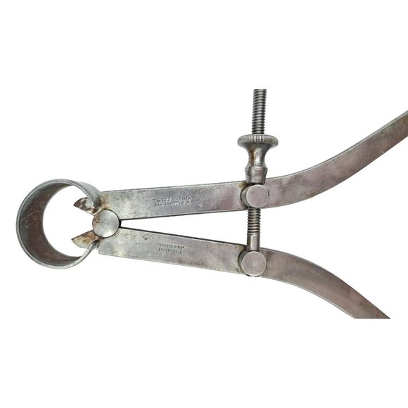 Vintage Starrett Outside Spring Caliper 8 inch Machinist Tool Measure Flat Leg - Picture 3 of 5